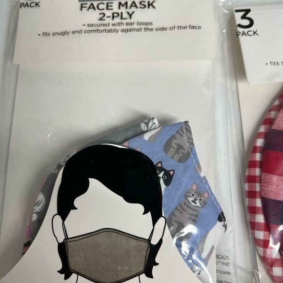Bundle of 18 Face masks 2-ply 6 packs/ 1 pack toddler sz 1 pack adult L 4 packsM - Picture 5 of 6